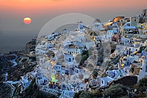 Amazing sunset at Santorini