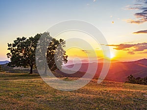 Amazing sunset in Umbria, Italy