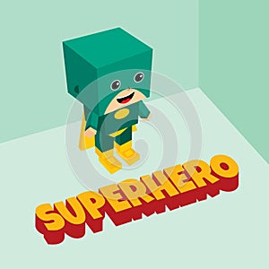 Amazing superhero isometric theme