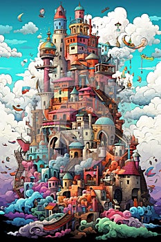 Amazing the tower of Babel intricate complex Generative AI