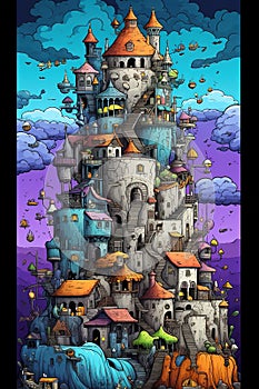 Amazing the tower of Babel intricate complex Generative AI