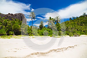 Amazing tropical beach with granite boulders on Grande Soeur Island, Seychelles