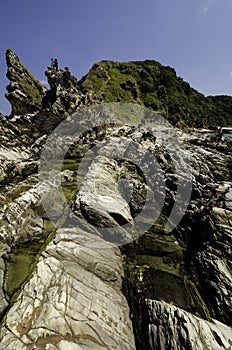 Amazing unique rock formation at Kapas island located in Terengganu Malaysia