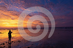 Amazing vanilla sky sunset .