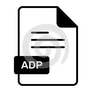 An amazing vector icon of ADP file, editable design