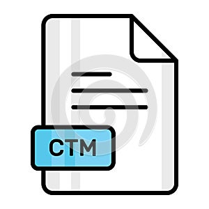 An amazing vector icon of CTM file, editable design