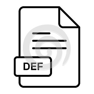 An amazing vector icon of DEF file, editable design
