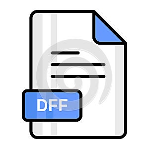 An amazing vector icon of DFF file, editable design