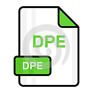 An amazing vector icon of DPE file, editable design photo