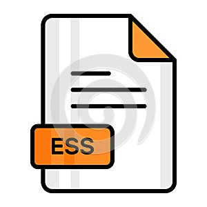 An amazing vector icon of ESS file, editable design