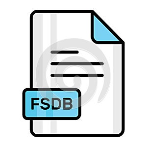 An amazing vector icon of FSDB file, editable design