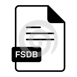 An amazing vector icon of FSDB file, editable design