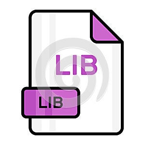 An amazing vector icon of LIB file, editable design