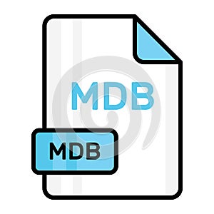 An amazing vector icon of MDB file, editable design