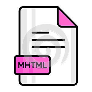 An amazing vector icon of MHTML file, editable design