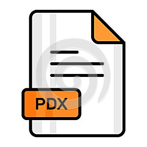 An amazing vector icon of PDX file, editable design photo