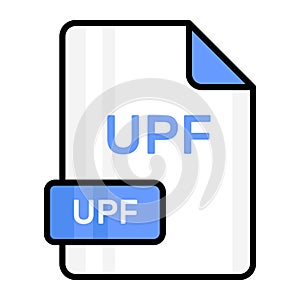 An amazing vector icon of UPF file, editable design