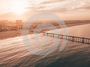 Amazing Venice beach during morning sunrise