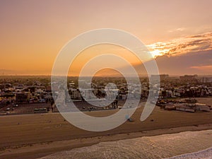 Amazing Venice beach during morning sunrise