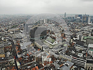 Amazing view from above. The capital of Belgium. Great Brussels. Very historical and touristic place. Must see. View from Drone.