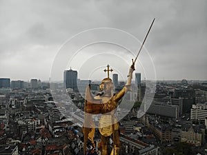 Amazing view from above. The capital of Belgium. Great Brussels. Very historical and touristic place. Must see. View from Drone.