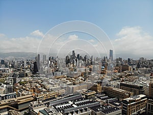 Amazing view from above. Created by DJI Mavic. Skyline of Beirut. The capital of Lebanon.Middle East photo