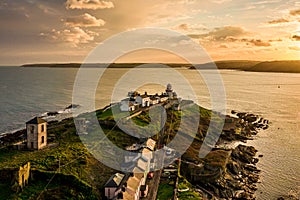 Aerial drone Irish Coastal Coastline Roches Point Lighthouse photo