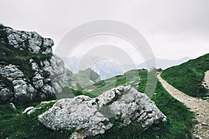 Amazing view on Alps. Mangart, Slovenia.