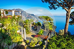 Amazing view of Amalfi coast seen from villa Rufolo garden, Ravello photo