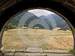 Amazing view on Armenian mountain chain from Haghpat monastery complex