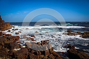 Amazing view of Atlantic Ocean near Cape of Good Hope, South Africa