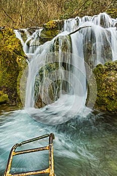 Amazing view of Bachkovo waterfalls cascade in Rhodopes Mountain, Bulgaria