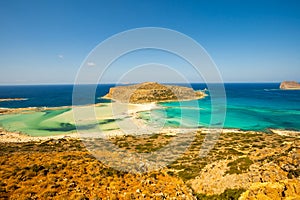 amazing view of Balos bay, Gramvousa Crete, Greece