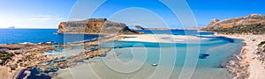 Amazing view of Balos Lagoon with magical turquoise waters, Chania, Crete.