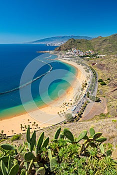 Amazing view of beach las Teresitas Tenerife