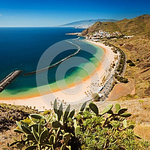 Amazing view of beach las Teresitas Tenerife