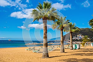 Amazing view of beach las Teresitas, Tenerife, Canary Islands