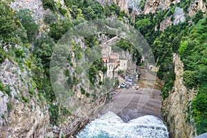 amazing view of beautiful Fiordo di Furore coast in southern Italy