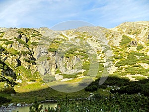 Amazing view of beautiful rocky mountains and green landscape in Slovakia