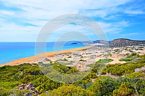 Amazing view of the beautiful sea landscape in Karpas Peninsula, Northern Cyprus