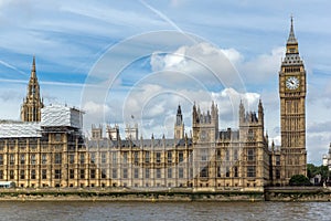 Amazing view of Big Ben in Houses of Parliament, London, England