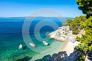 Amazing Podrace beach in Brela on Makarska riviera  in Dalmatia in Croatia