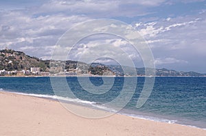 Amazing view of city , beach and sea. Blanes, Costa Brava, Catalonia, Spain