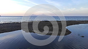 Coastal pathway between seawater photo