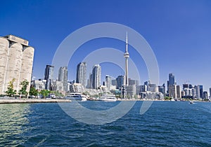 Amazing view of downtown Toronto waterfront, skyline with tower and other modern buildings