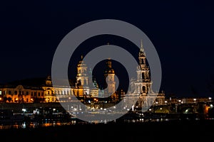 Amazing view on Dresden at night