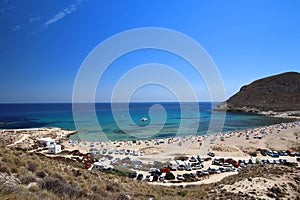 Amazing view of el Playazo de Rodalquilar, one of the most beautiful spots in Cabo de Gata natural park, Nijar, Spain