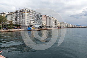 Amazing view of embankment of city of Thessaloniki, Central Macedonia, Greece