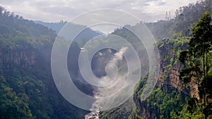 Amazing view of the famous waterfall Salto del Tequendama in the river Bogota, near the city of Bogota in Colombia, where you can