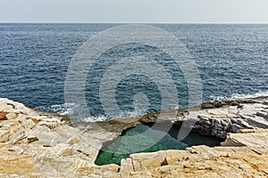 Amazing view of Giola Natural Pool in Thassos island, Greece